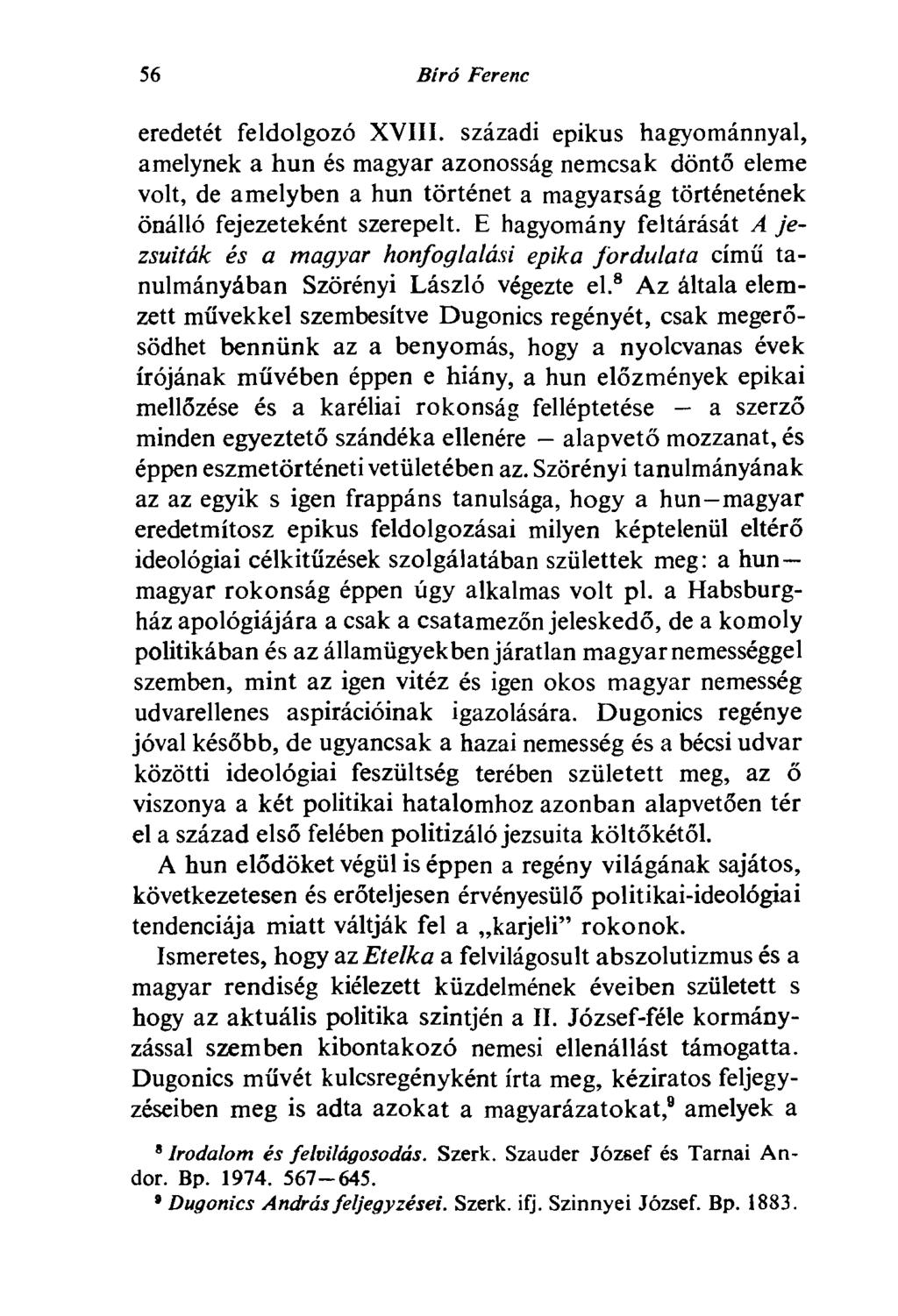 56 Bíró Ferenc eredetét feldolgozó XVIII.