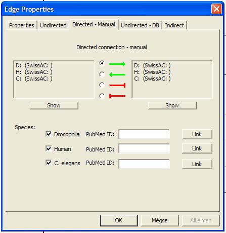 10. ábra A Signalink program kapcsolatainak űrlapja az adatbázis tulajdonságok megadásához.