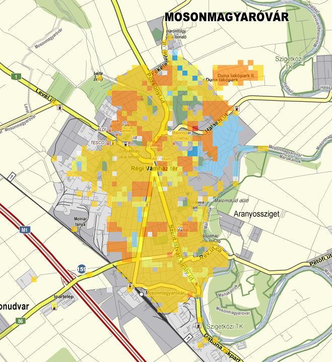 MOSONMAGYARÓVÁR Áresés rövidtávú Gyors és határozott reál felértékelődés Térbeli összehúzódás alig van jelen Válság alatt és után
