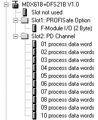 7 Tervezés PROFINET esetén A PROFINET IO kontroller tervezése Az egérrel húzza az "MDX61B+DFS21B" [2] bejegyzést a PROFINET IO rendszerbe és ossza ki a PROFINET állomásnevet.