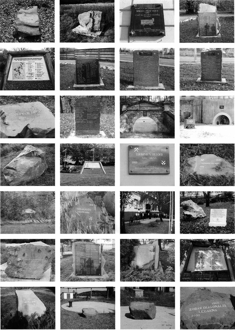 A pécsi kőszénbányászat területén elhelyezett emlékjelekről (emlékkövekről és -táblákról) részletesen Pálfy Attila: Emlékjel, emlékhely típusok