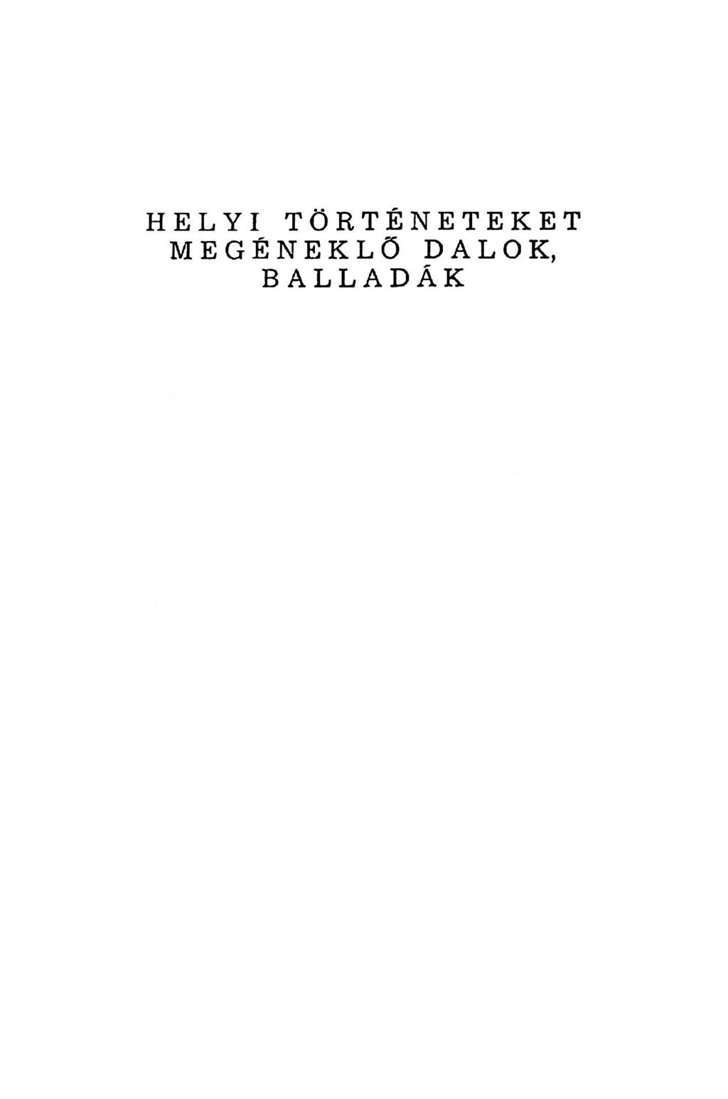 HELYI TÖRTÉNETEKET