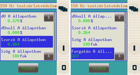 4-11. ábra. On-line ablak, amikor a funkció ki van egyenlítve (csillagponti földelő ellenállással) A mért du = 0,000, a kiegyenlítés helyes.