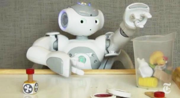 A robot helps children stay