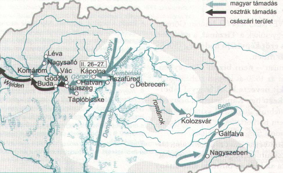 ... b) Obrazložite, zašto je u odnosu na oslobodilačku borbu bila važna Görgeyjeva vojna u gornjoj Ugarskoj u veljači 1849. godine! (1bod).