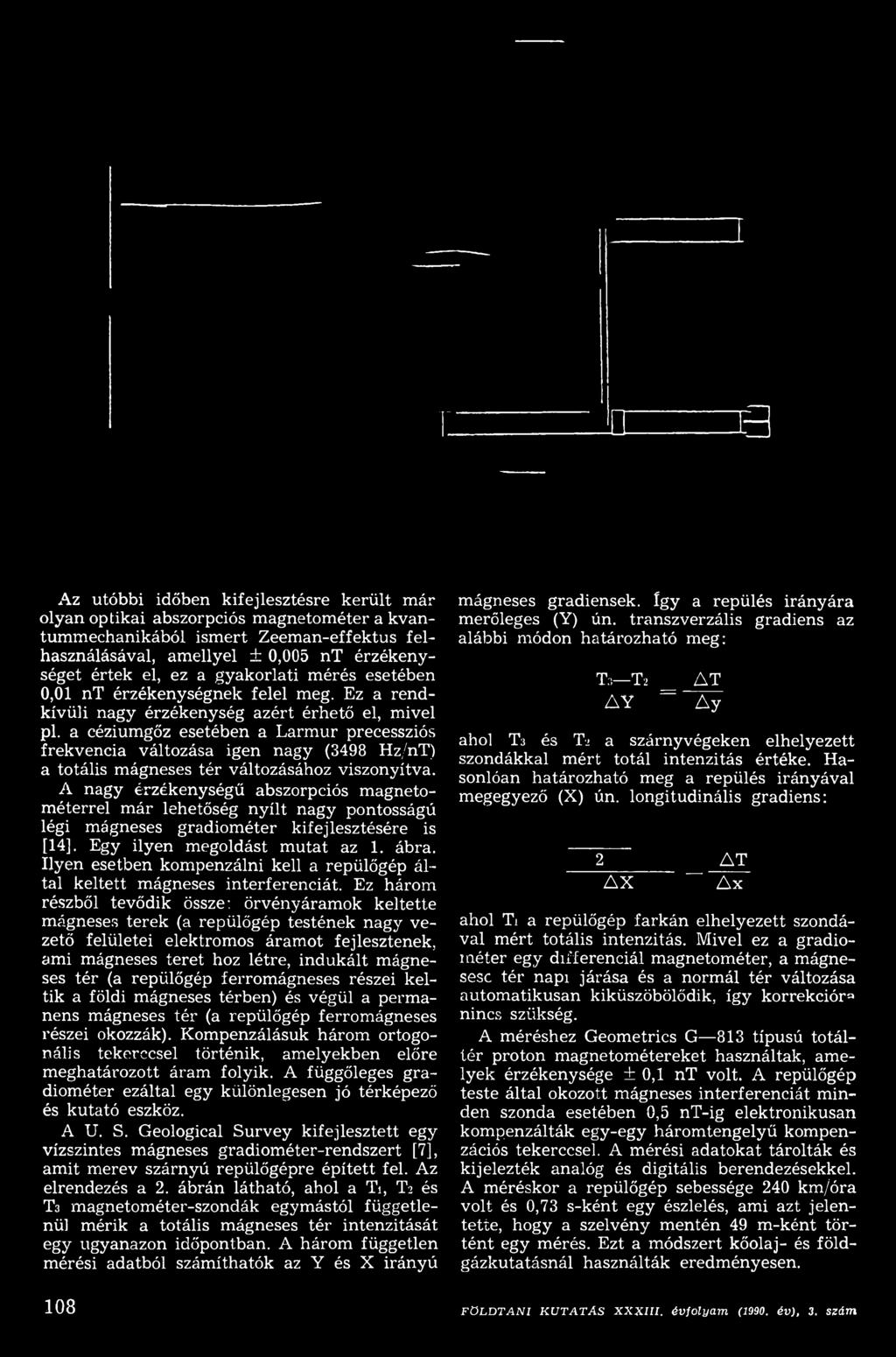 a céziumgőz esetében a Larmur precessziós frekvencia változása igen nagy (3498 Hz/nT) a totális mágneses tér változásához viszonyítva.