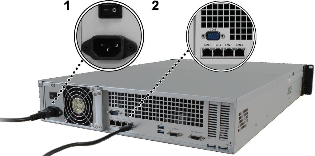 A RackStation elindítása 1 Csatlakoztassa a tápkábel