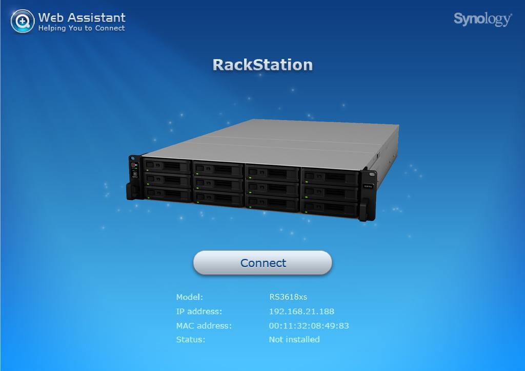 Fejezet A DSM telepítése a RackStation eszközre 3 A hardvertelepítés befejezését követően telepítse a DiskStation Manager (DSM) rendszert, a Synology böngészőalapú operációs rendszerét a RackStation