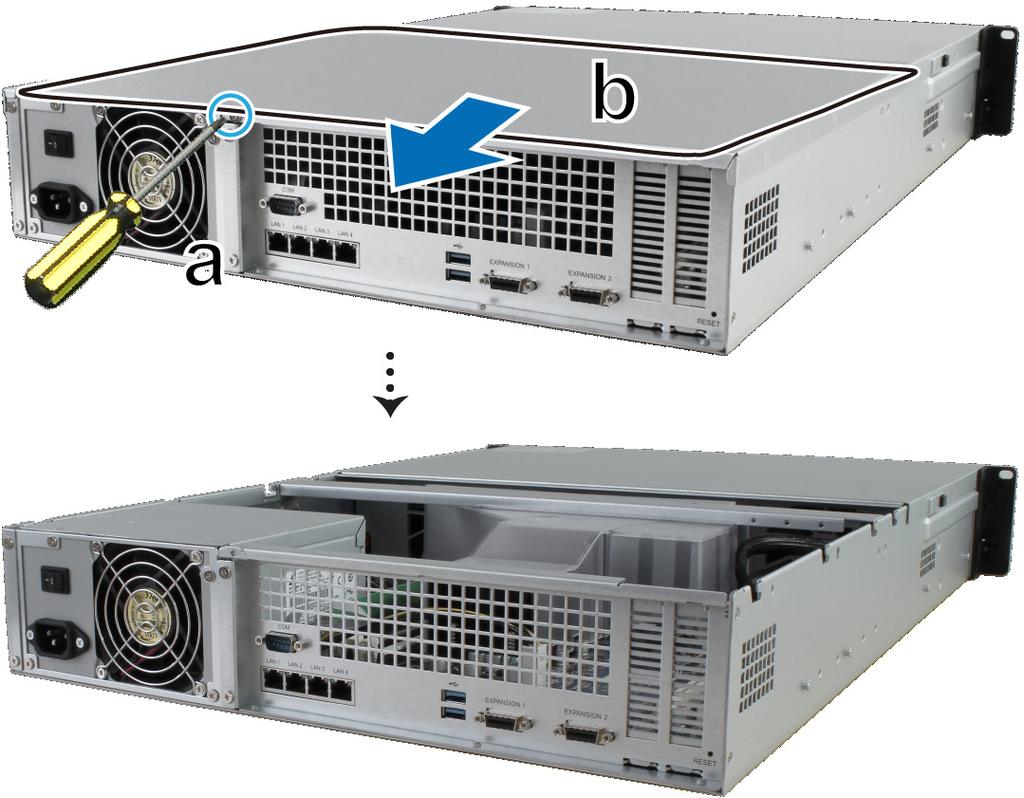 RAM modul hozzáadása a RackStation egységhez Az opcionális Synology RAM modul a RackStation egység memóriájának bővítésére szolgál.