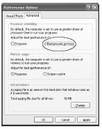 Driver-telepítés és -beállítások (Windows) 1 2 3 4 A háttérszolgáltatások prioritása A Windows 2000-ben végezze el a háttér-feldolgozás engedélyezésének beállítását.