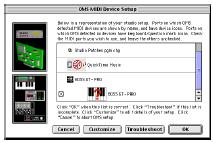 Ellenőrizze, hogy az OMS MIDI Device Setup párbeszédablakban látható-e a GT-PRO. Ezután jelölje be a BOSS GT-PRO összes jelölőnégyzetét, majd kattintson az [OK]-ra.