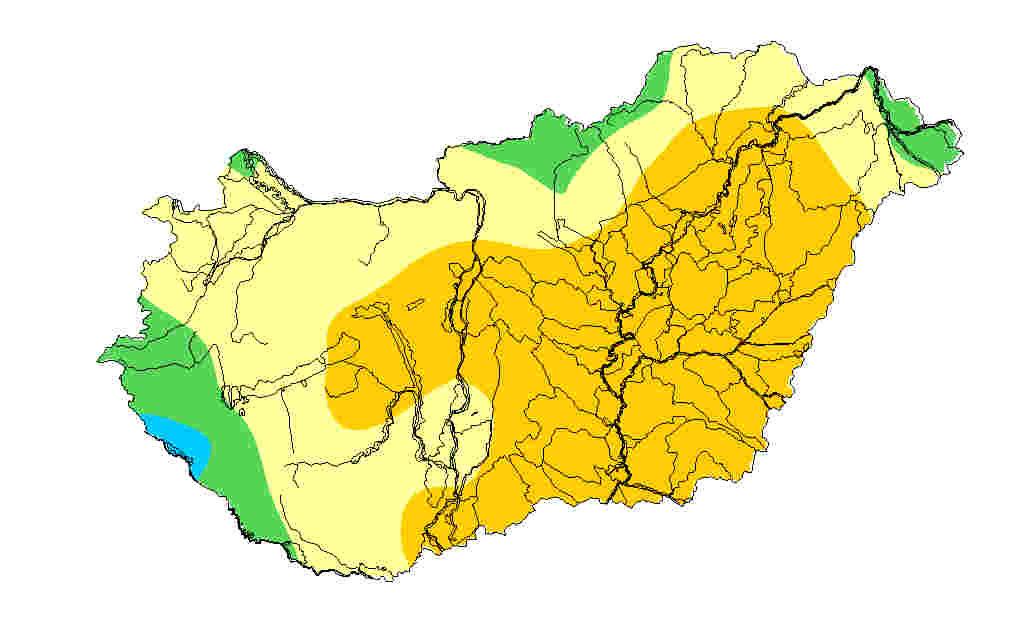 ilyenek több helyen csak a kifejezetten csapadékosabb szeptemberi idjárást feltételez C-változatban adódtak. A Gördül Vízháztartási Mutató (GVM) 2009.