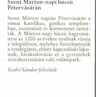 Szent Márton-napi búcsú Pétervásárán Szent Márton napján