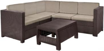126/65/75cm, 2db fotel kb. 65/65/75cm, 1db asztal kb. 78/59/43cm, cappuccino/ homok vagy grafitszürke színű 64.