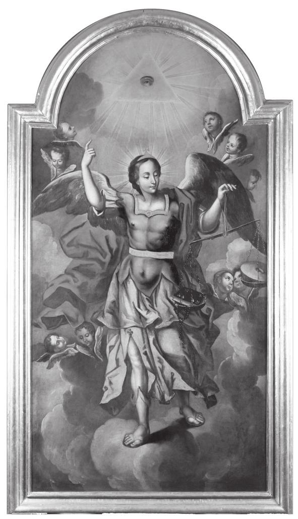 140 Stettner Sebestyén: Szent Mihály arkangyal, a mennyei seregek fővezére (1741, a szabadkai ferences templom egykori háromemeletes főoltárának képe) utóbbiét 1774-ben Falkoner Ferenc (1737 1792)