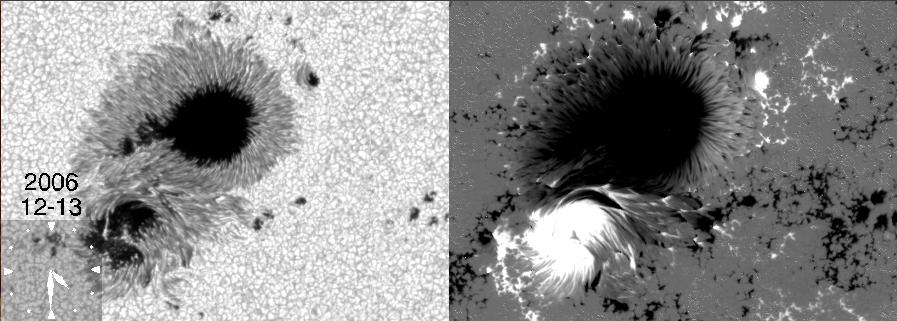 37. ábra. A NOAA 6555 aktív vidék főbb umbráinak trajektóriái a stabil N1 umbrához viszonyítva. Folytonos vonal - p-polaritás, pontozott vonal - f-polaritás.