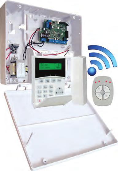 Riasztóközpont panel AMC K4 KW Hibrid riasztó rendszer - vezetékes panel 4 zóna az alappanelen, bővítő nélkül 16 vezetékes zóna kezelése (4 alaplapi zóna+kezelői zónák triplázva), vagy KX-in