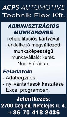 Betanított dolgozókat keres nemzetközi autóipari cég győri és mosonmagyaróvári munkahelyére. Versenyképes fizetés mellé, cafeteria-t, szállást, munkába járást, bérelőleget biztosítunk. Érd.