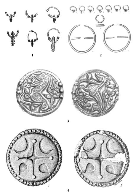 8. tábla: 1.: Kistokaj Homokbánya 4. sír (K. Végh 1993, 78.); 2.: Aldebrő Mocsáros 15. sír (Révész 2008, 4. tábla); 3.: Aldebrő Mocsáros 20.