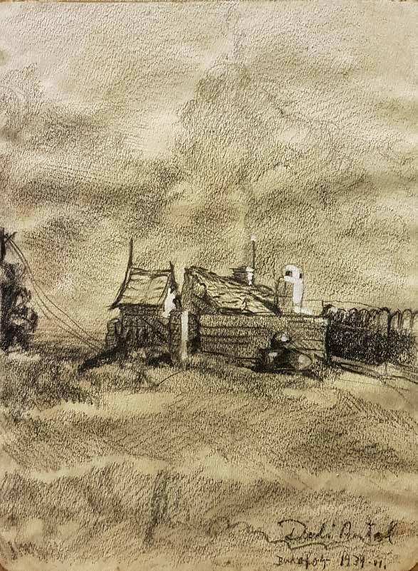 161. tétel DELI ANTAL ( 1886-1960 ) Budafok 28,5 x 21 cm Ceruza,