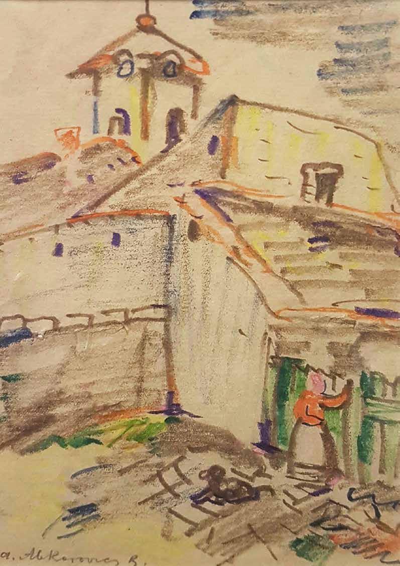 163. tétel APÁTI ABKAROVICS BÉLA ( 1888-1957 ) Szentendre 20 x 12 cm