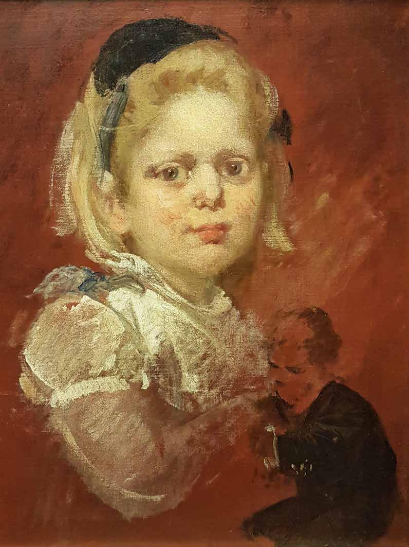 tétel LIEZEN MAYER SÁNDOR ( 1839-1898 ) Kislány fehér blúzban 52 x 43 cm Olaj,