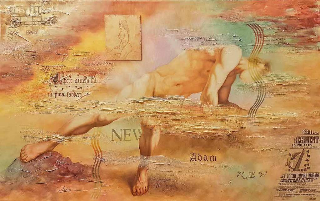 186. tétel SZEPESI ANDOR Az új Ádám 70 x 110 cm Olaj, vászon