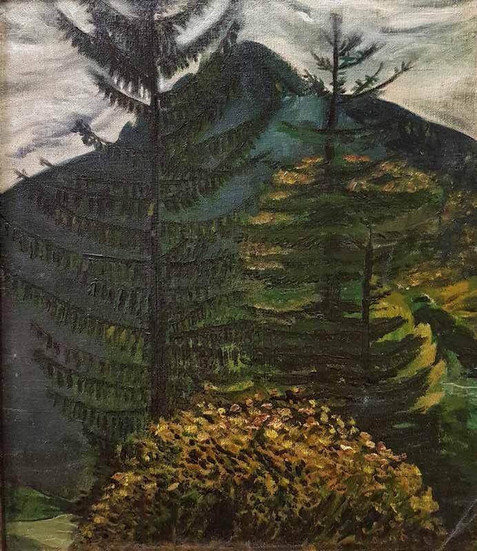tétel KELEMEN EMIL ( 1895-1975 ) Erdőrészlet Nagybányán ( Égő csipkebokor ) 50 x