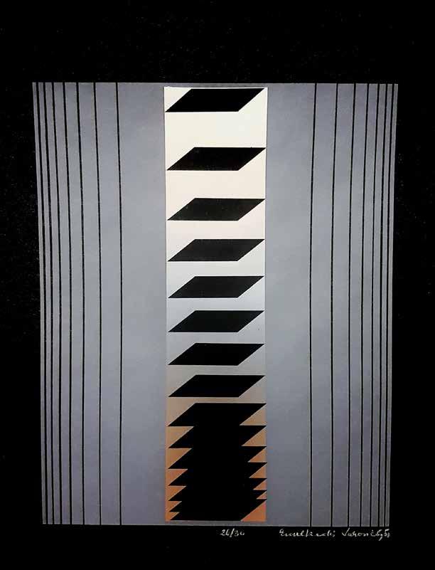 197. tétel LUKOVICZKY ENDRE ( 1939- ) Emelkedés 50 x 35 cm Szitanyomat,