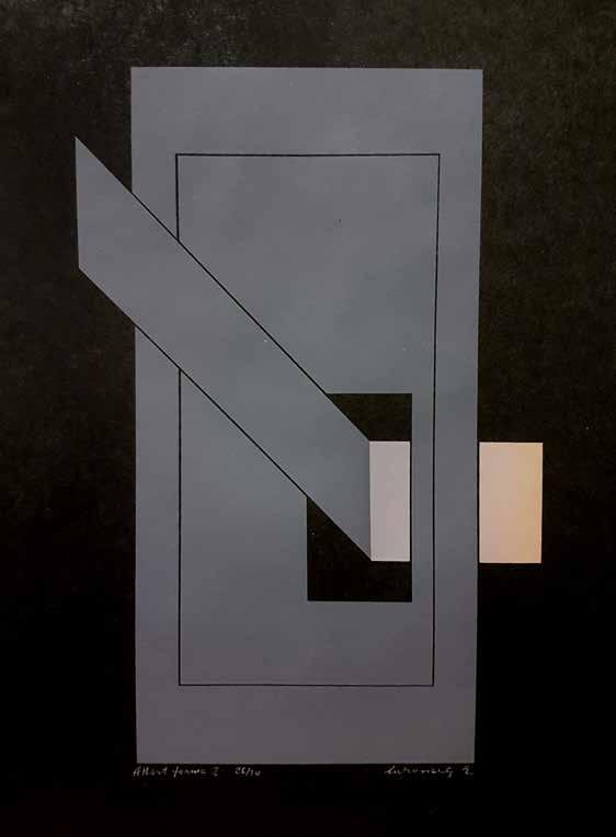 199. tétel LUKOVICZKY ENDRE ( 1939- ) Áttört formák 50 x 35 cm