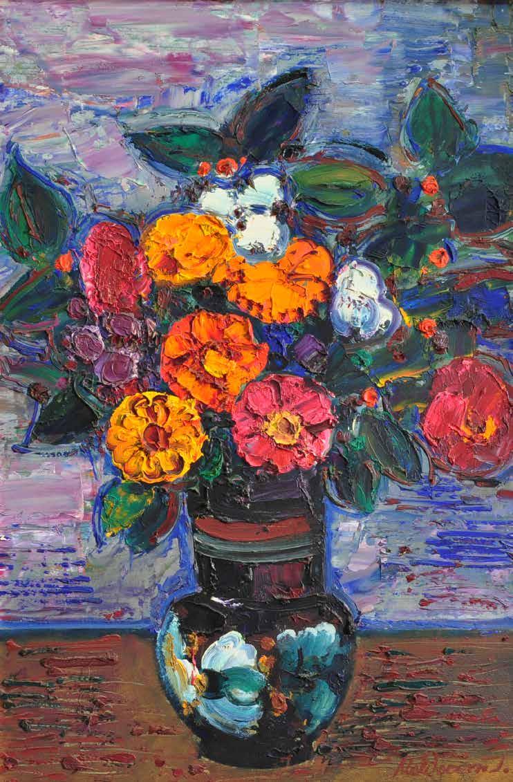 10. tétel MOLDOVÁN ISTVÁN ( 1911-2000 ) Virágcsendélet Olaj, fa 48 x