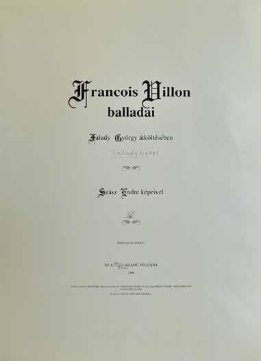 GYÖRGY Francois Villon