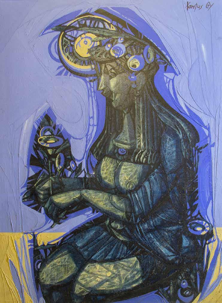 35. tétel XANTUS GYULA ( 1919-1993 ) Virágos tavasz 80 x 60 cm
