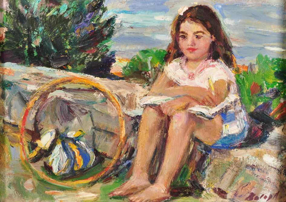 47. tétel BALOGH ANDRÁS ( 1919-1992 ) Kislány a Balaton partján 24 x 33