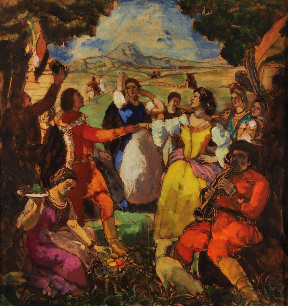 53. tétel BRETTSCHANUER REZSŐ Asztalnál ülő hölgyek 40 x 50 cm Olaj, vászon Jelezve jobbra lent: