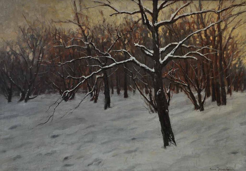 105. tétel RAINERNÉ ISTVÁNFFY GABRIELLA ( 1875-1964 ) Téli erdő 70 x 100,5