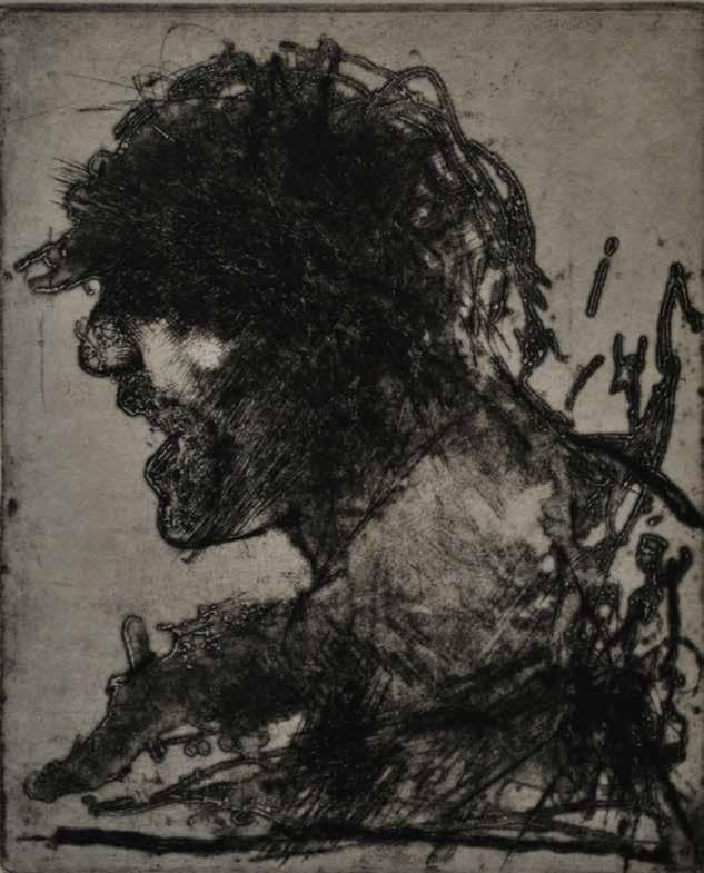 tétel TAKÁCS DEZSŐ ( 1933- ) Lány íróasztalnál 16 x 12 cm Diópác, papír