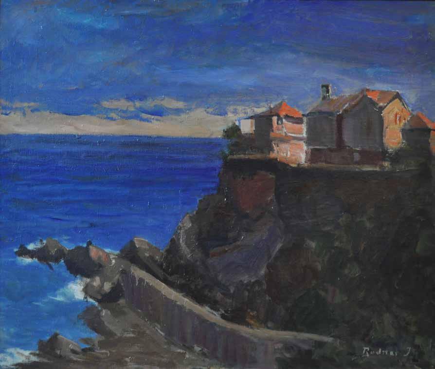 133. tétel SZÁNTÓ ANDRÁS ( 1946- ) Istvánszálló Nagybányán 15 x 48 cm
