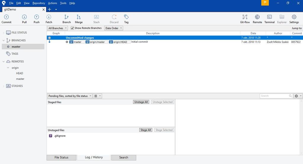 5. A SourceTree észreveszi a