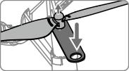 A propellerek lecsatlakoztatása Illessze a propeller eltávolító