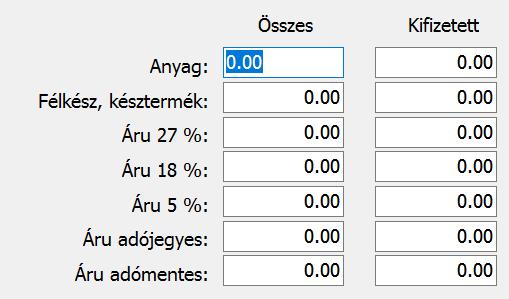 236-238, 242. Non profit szervezeteknél a 239-240 jogcímek is gyűjtésre kerülnek.