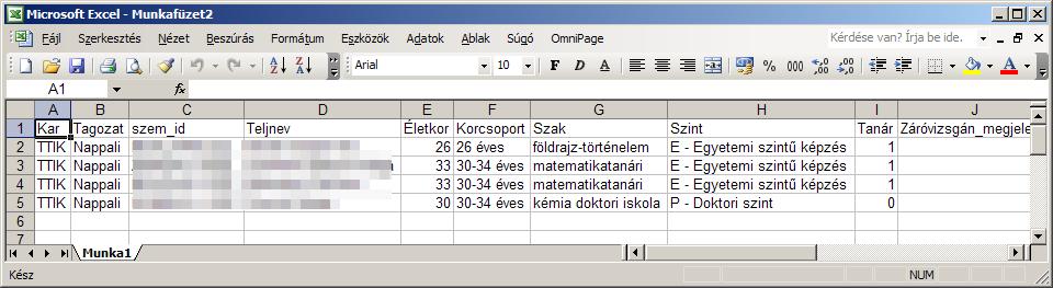 o A többi, kor szerinti statisztikai űrlap esetén a pótadatokat rovatonként hozzá kell adni a segédtáblákon kiadott értékekhez, és a rovatokba e két szám összege írandó be.