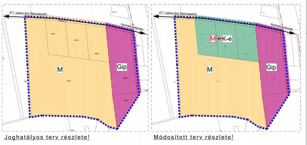 2. Beavatkozási pontok ismertetése Császári út déli oldalán, a belterület határtól nyugatra lévő tömbben napelemes kiserőmű tervezett beruházásának támogatása, a szükséges övezet kialakítása.