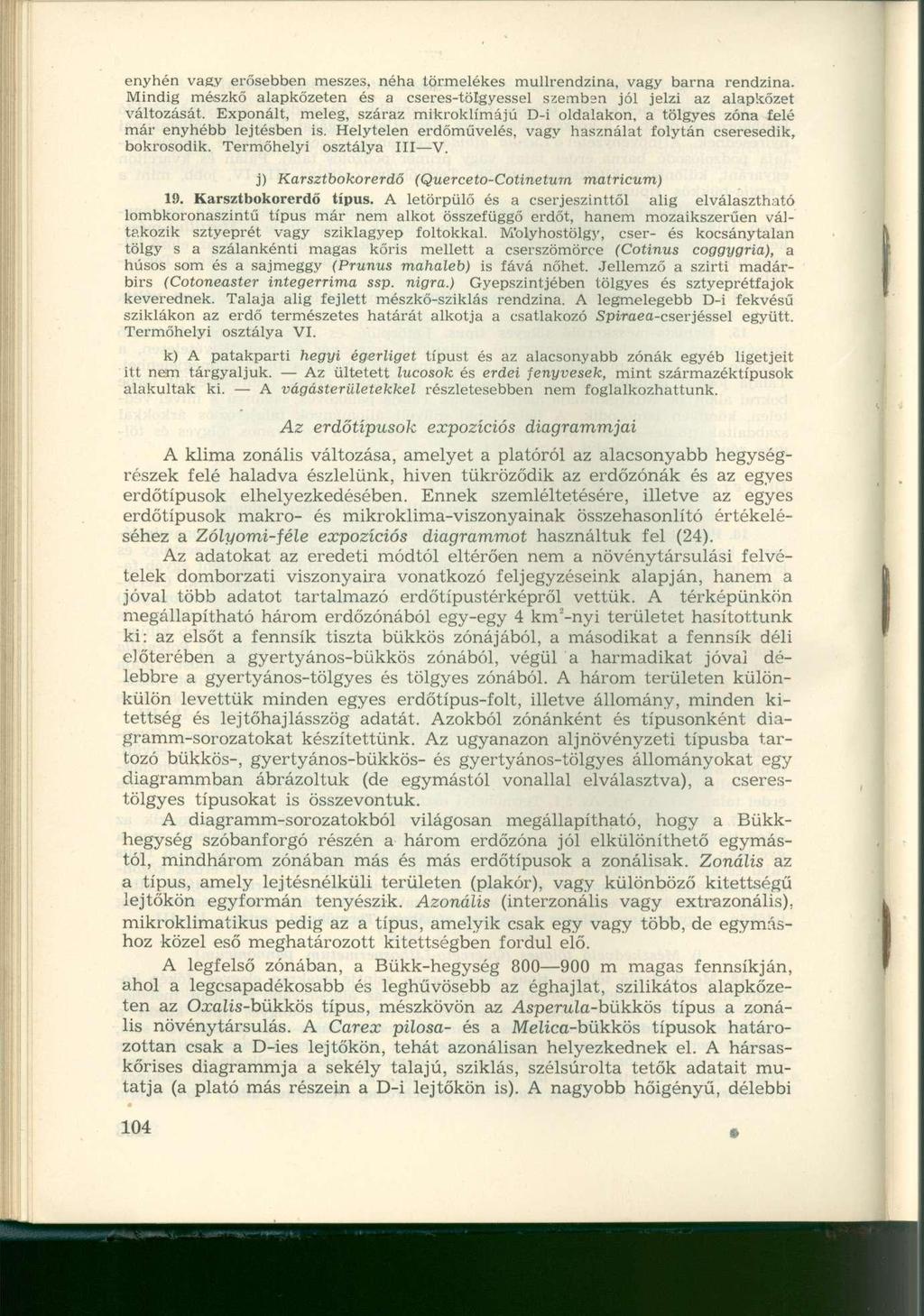 enyhén vagy erősebben meszes, néha törmelékes mullrendzina, vagy barna rendzina. Mindig mészkő alapkőzeten és a cseres-tölgyessel szembsn jól jelzi az alapkőzet változását.