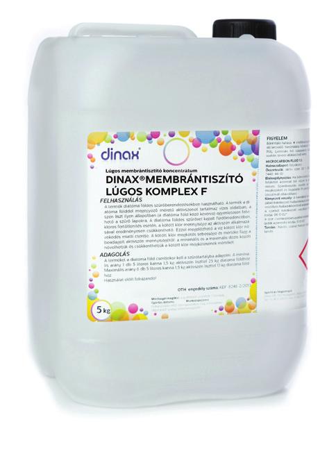 Kiszerelés: 20 kg DINAX MEMBRÁNTISZTÍTÓ LÚGOS KOMPLEX F lúgos membrántisztító koncentrátum Reverz ozmózis membránok időszakos lúgos tisztítására alkalmazható folyadék.