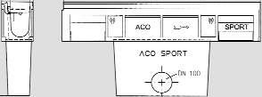 ACO SPORT 6000-es ACO SPORT rendszer LW 100 K jelû mûfüves burkolatú LW 100 K folyóka, szorítósínnel homokkal fel nem töltött műfűhöz Termék Belsô Hosszúság Szélesség Magasság kg/db