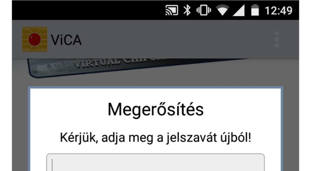 A korábban beírt jelszót