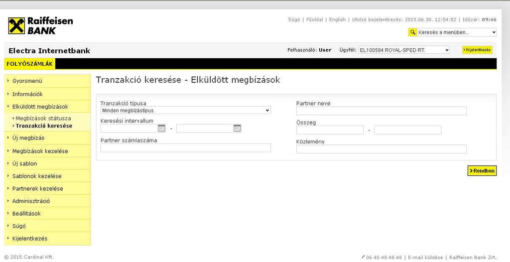 Közlemény Megbízás dátuma Közlemény
