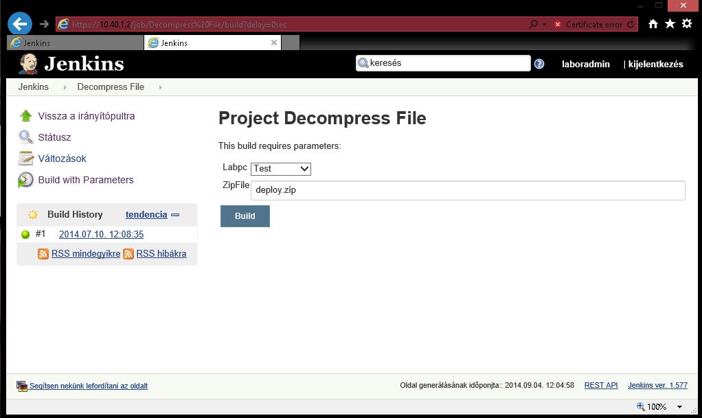 csak az állomány nevét szükséges megadni (deploy.zip).