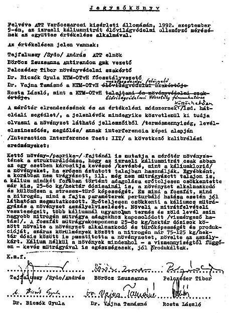 Egy kálisóval műtrágyázott mezőn tartott birka kosok negyedik nemzedéke teljesen nemzőképtelen lett. Embernél a negyedik nemzedékhez kb. 100 év kell.